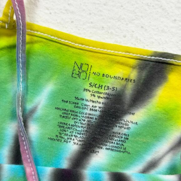 No Boundaries Rainbow Tie-Dye Crop Tank Top, Size Small - Picture 3 of 4